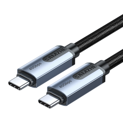 山泽 PD240W快充 USB4全功能数据线 intel认证芯片40G+8K织款-1m