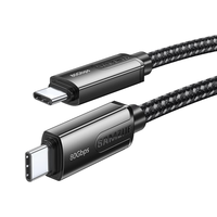  SAMZHE/山泽 双Type-C充电雷电5/4传输投屏PD240快充 USB4全功能数据线 80G+8K合金织款兼容雷电5-1m