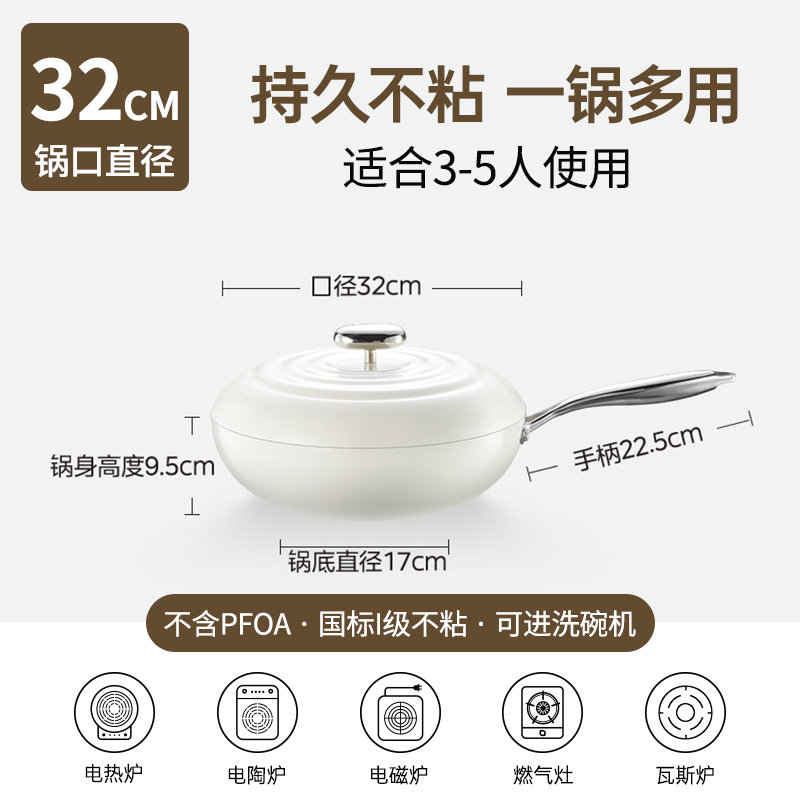 32cm陶瓷钛+金属盖