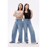 独束 女装 梨形/苹果型 百搭牛仔阔腿裤