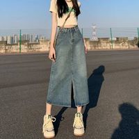  CronetKcnsy 宽松显瘦 女士牛仔半身裙