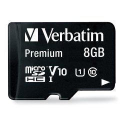 Verbatim 8GB microSDHC存储卡 UHS-I V10 高速读取80MB/s 支持全高清1080p 相机内存卡