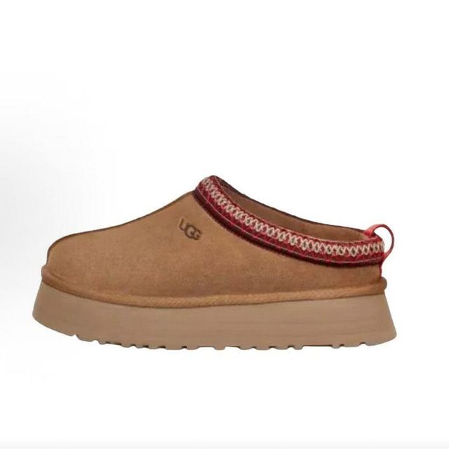 UGG Tazz 2 套脚露跟加绒半拖 防磨包头拖鞋女款栗色1174471-CHE