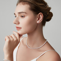 BEAUFINA 18K金珍珠项链 媲美akoya 特选级极光高亮小米珠 4.5-5mm+18K金尾链 单戴