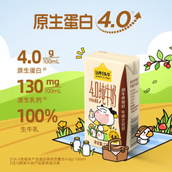 认养一头牛 4.0g蛋白125ml*16盒*2箱 原生高钙儿童牛奶 10月产 zy 125ml*16盒*2箱