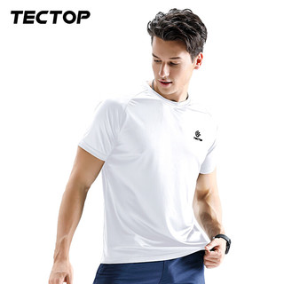  TECTOP/探拓 轻薄透气快干 男士T恤 男款白色 L