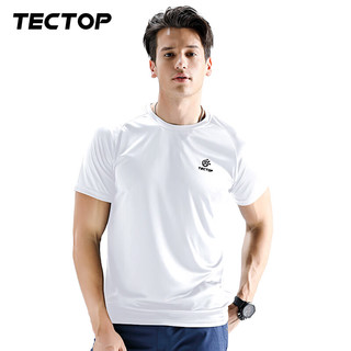 TECTOP/探拓 轻薄透气快干 男士T恤 男款白色 L