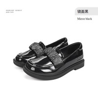 TARANISKIDS 水钻 女童小皮鞋 镜面黑// 37码