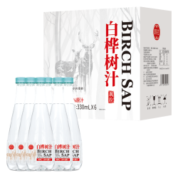 飒拉 白桦树汁 100%纯天然NFC原液果蔬汁饮料 330ml*6瓶