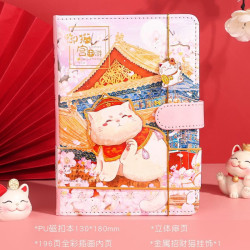 1 2026马年励志文字笔记本子 可期手账本礼盒文艺复古风好运 御猫宫中游--白梨