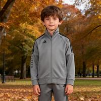 adidas 2026春季儿童休闲立领夹克上衣针织亲肤舒适开衫运动外套