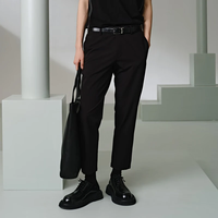 GXG 直筒宽松 男士休闲长裤 G24X022027黑色小脚九分裤 L