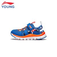 李宁 童鞋儿童凉鞋男小童云科技减震回弹夏季魔术贴运动鞋YKKT018