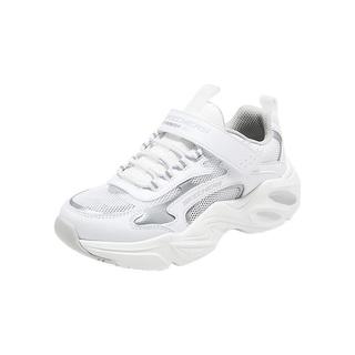  SKECHERS/斯凯奇 耐磨 儿童运动鞋 女童/白色/银色 /WSL 36