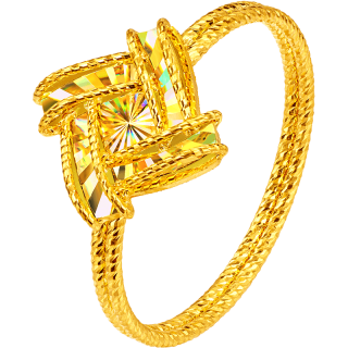  LUKFOOK JEWELLERY/六福珠宝 炫彩几何 黄金戒指