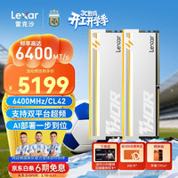 雷克沙 DDR5 6400 64GB(32GB×2)套条 电竞RGB灯条内存条 CL42  Thor雷神之刃二代 银色