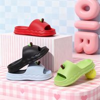 初轩 PG888 苹果亲子款家居情侣EVA凉拖鞋 3.5cm厚底 36/37 苹果红