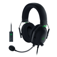 雷蛇 旋风黑鲨V2 耳罩式头戴式降噪有线耳机 黑色 3.5mm+USB声卡 套装