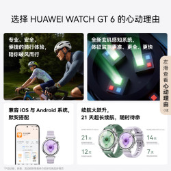 华为 WATCH GT 6 智能手表 41mm 流光紫 氟橡胶表带