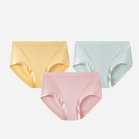 松山棉店 5A抑菌 女士内裤 莫代尔组合二(浅绿+豆沙+黄色) L