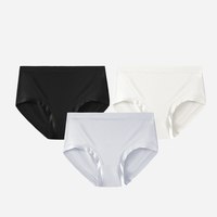松山棉店 5A抑菌 女士内裤 莫代尔组合八(黑色+白色+浅灰) L