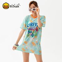 B.Duck 运动连体泳衣女长袖防晒时尚平角显瘦保守高级感泳装