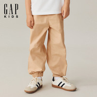 Gap 夏季小熊刺绣斜纹 儿童束口裤767228 卡其色