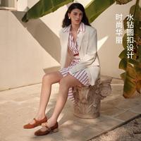 Sam Edelman 粗跟玛丽珍鞋绒面法式小香风女单鞋RUBY