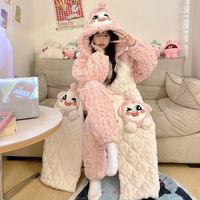 百亿补贴：缪黛 珊瑚绒三层夹棉睡衣女冬季加厚套装2025新款加绒法兰绒甜美家居服