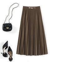 她池 春装新女士时尚通勤气质纯色半身裙