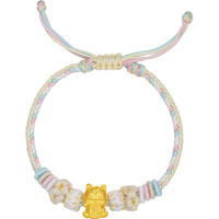  ZHOU LIU FU/周六福 本命年 女士黄金转运珠 手绳