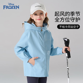  Disney/迪士尼 宽松连帽 女童冲锋衣 蓝色 三防面料 110 【身高约105-110cm体重28-40斤】