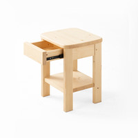 PLUS会员：無印良品 MUJI 白松木实木边柜 KEL7CC5S 长38*宽34*高50.5cm