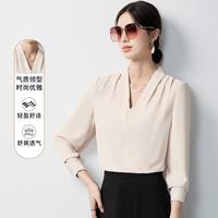 罗蒙 女式长袖衬衫商务时尚优雅大气简约通勤百搭衬衫女