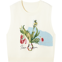  DUIBAI/对白 艺术画作提花 女士针织马甲背心