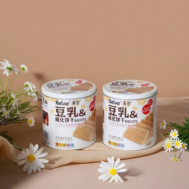 万宝路 浓郁豆乳威化饼干 350g 罐装