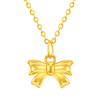  CHOW TAI SENG/周大生 18K金项链蝴蝶结吊坠
