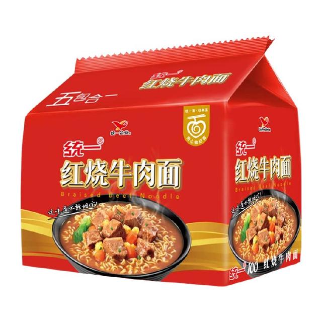 统一 经典红烧牛肉面 100g*5袋