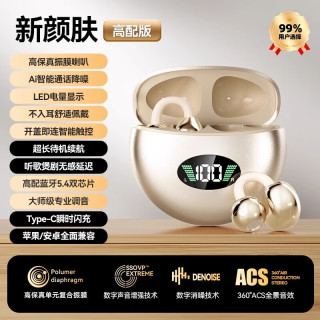 萨勒芬妮 骨传导概念耳夹式蓝牙耳机 暖星云