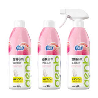 爱恩倍 洁厕灵500g*3瓶马桶清洁剂 泡沫洁厕液 厕所除垢抑菌去渍 白桃香