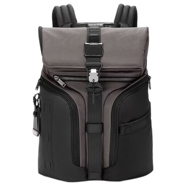 移动端、京东百亿补贴：TUMI Logistics 翻盖双肩包 炭黑色 大容量