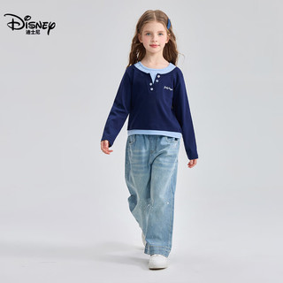  Disney/迪士尼 拼色时尚 女童长袖T恤