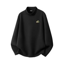 名创优品 长袖T恤 透气正肩内搭 XL 半高领/黑