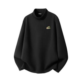 名创优品 长袖T恤 透气正肩内搭 XL 半高领/黑