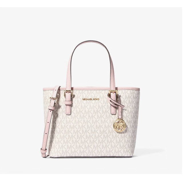 MICHAEL KORS 【38女神节礼物】MK女包包JET SET TRAVEL斜挎托特包菜篮子迷你香草拼粉