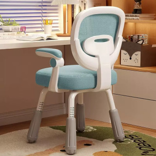 学生作业椅四平八稳四脚升降椅 蓝色+扶手-升降款