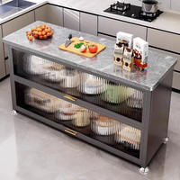 赛杉 厨房置物架落地岩板台面多功能 90%选择自带脚垫+送万向轮+磁吸柜门