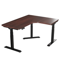 国家补贴、PLUS会员：乐歌 E5L 电动升降桌 L型 胡桃木黑腿