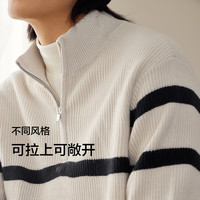 森马 针织衫 老钱风内搭 半高领立领 透气套头 红咖 S