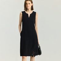 LILY 女士无袖钩花收腰A字裙 125349C7907